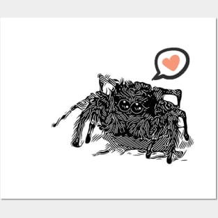 Spider Sketch Cute Love Posters and Art